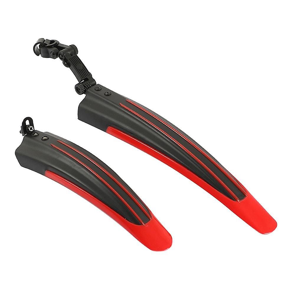 Verstellbare Schutzbleche Vorne/hinten Für Rennräder, Mountainbikes, Fahrräder - Set Mit 2 Roten Schutzblechen