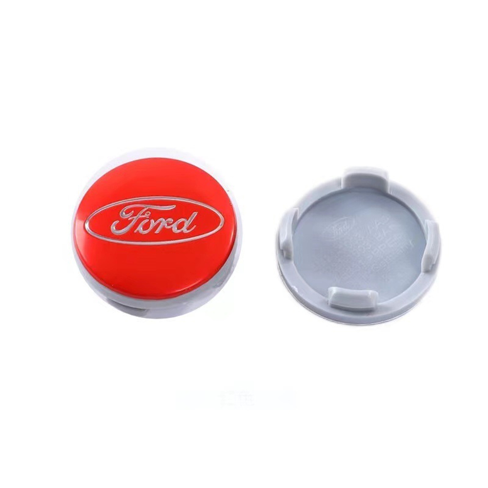 Satz Mit 4 Radnabenkappen (54 Mm) Für Ford Focus, Fiesta, Mondeo, Fusion, Kuga, Original-design, Felgenmittenemblem, 4 Stück, Rot