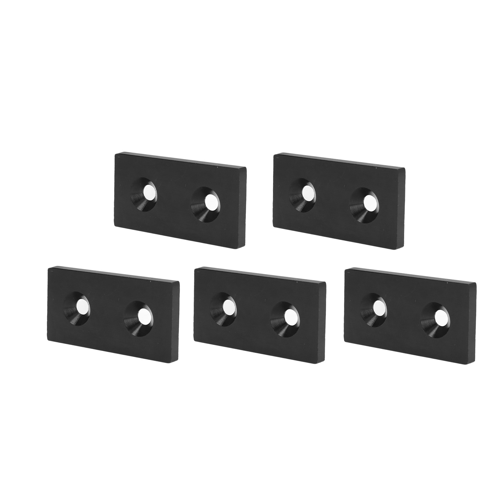 5 Stück Aluminium-profil-endkappen, Abdeckplatten Aus Metalllegierung 4080 Für Lineare Bewegliche Teile, Doppelbohrungen, Schwarz