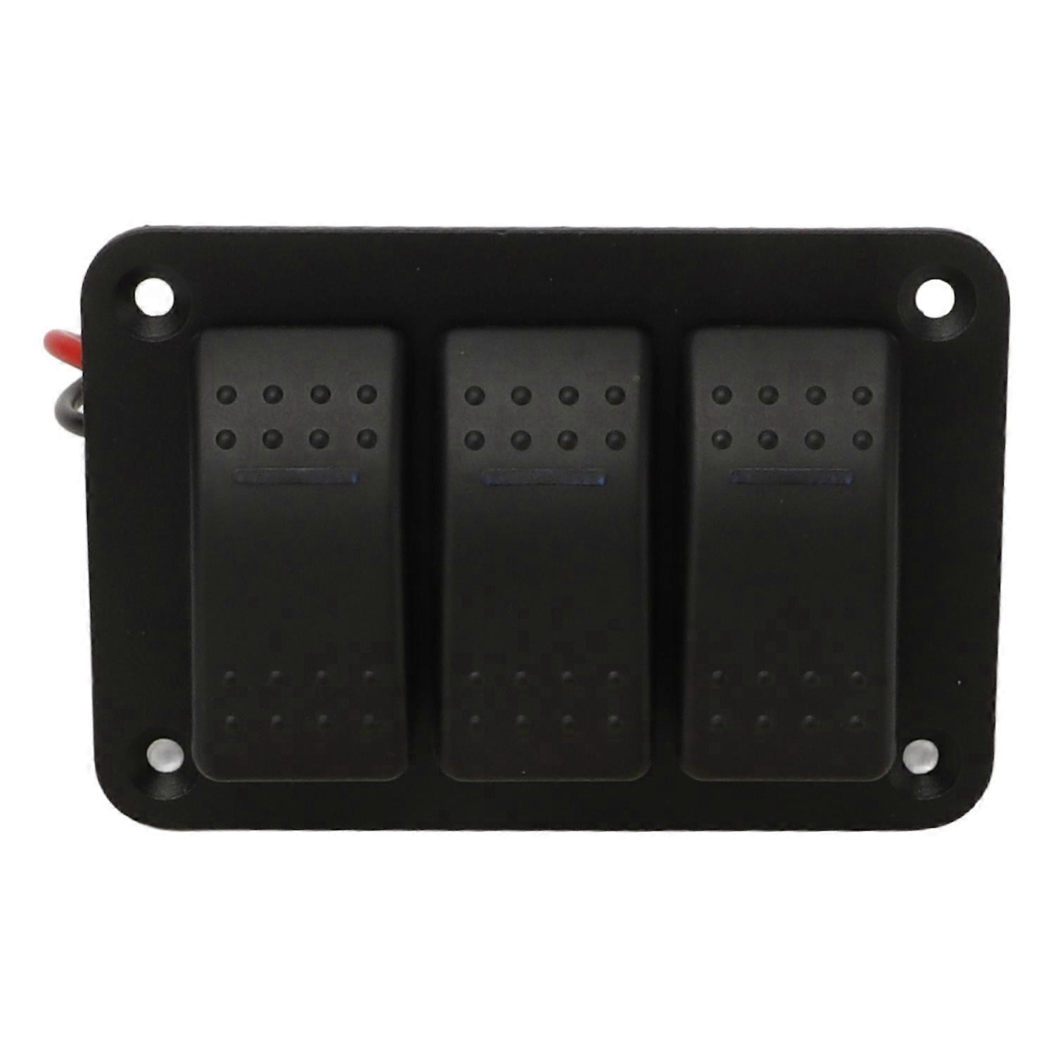 3-fach Wippschalter-panel, Ip65 Wasserdicht, Dc12–24v, Blaues Licht, Universell Für Boote, Schiffe, Lkws