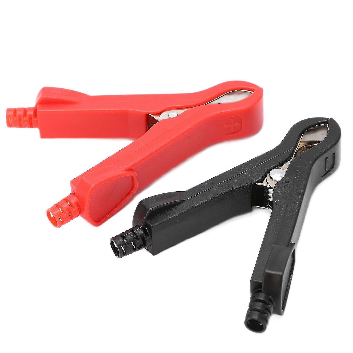 Stück U58 30a Prüfklemmen, Vernickeltes Messing, Mit Abs-schutzkappe, Rot/schwarz