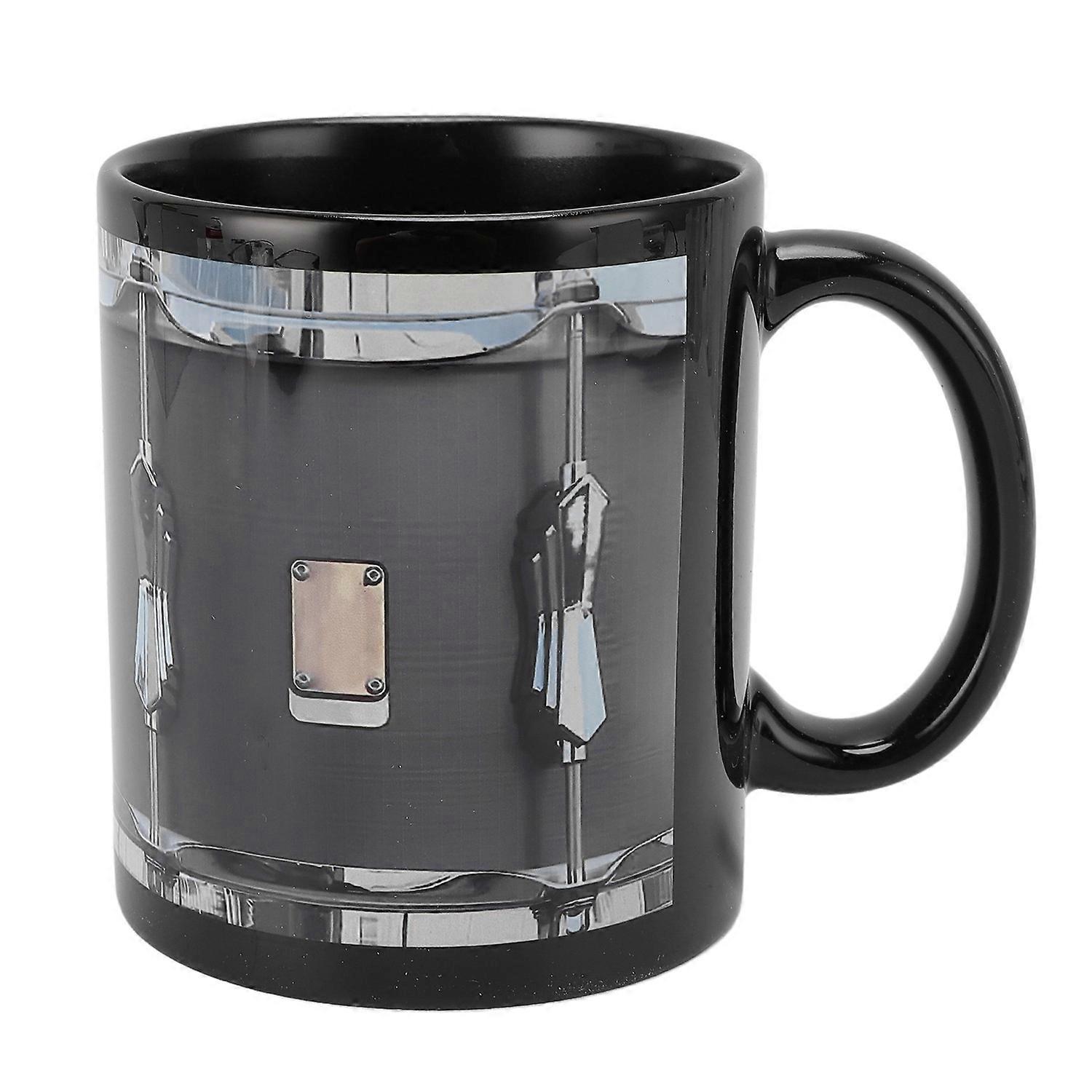 Lustiger Schlagzeuger-becher, 325 Ml, Keramik, Vintage, Multifunktional, Schlagzeuger-kaffeebecher Für Musikliebhaber, Schwarz