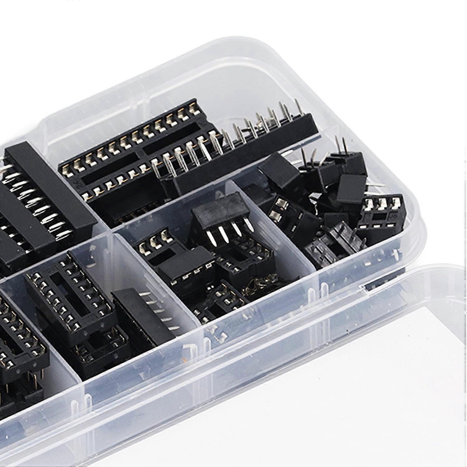 66-teiliges Sortiment An Ic-chip-sockeln, Isolierte Kunststoff-flachstifte, Ic-komponenten Für Schaltungen, 6- Bis 28-polig