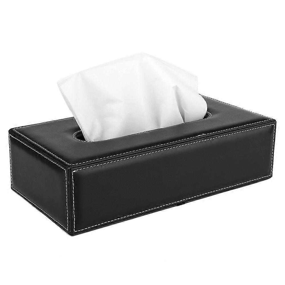 Schwarze Taschentuchboxen/papierhandtuchspender Aus Pu-leder Für Sonnenblenden An Auto, Suv Und Lkw