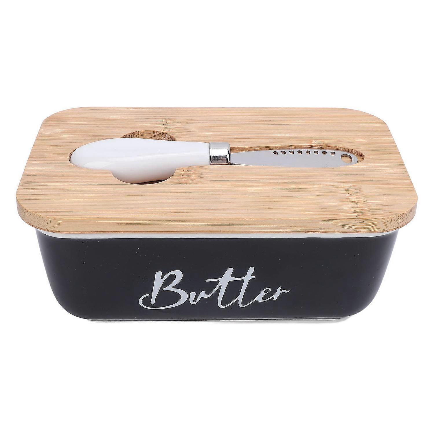 Rechteckige Butterdose, Multifunktional, 500 Ml Fassungsvermögen, Butterhalter, Ablage Für Die Küche, Schwarz