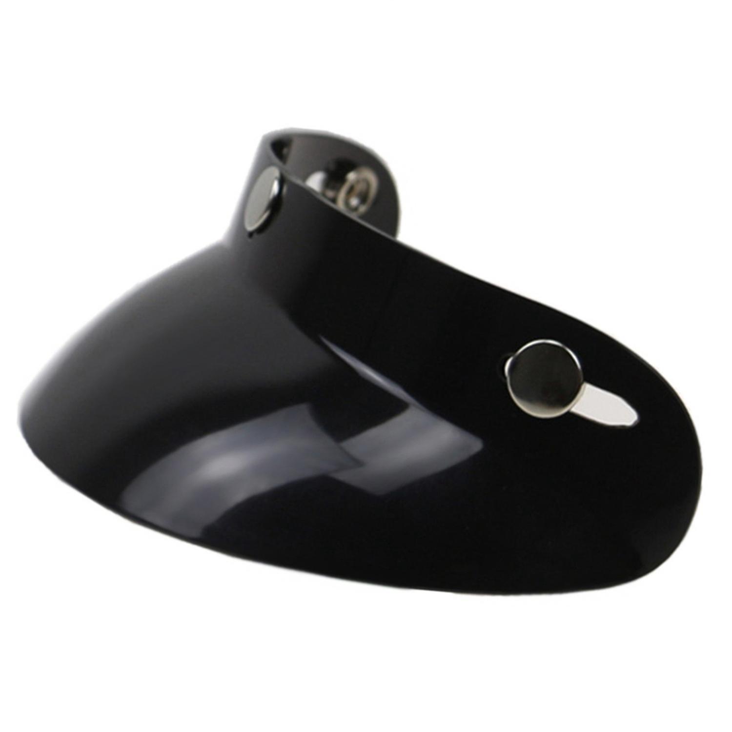 Universelles Schwarzes 3-druckknopf-motorradhelm-visier Mit Schirm Und Sonnenschutz Für Offene Gesichter