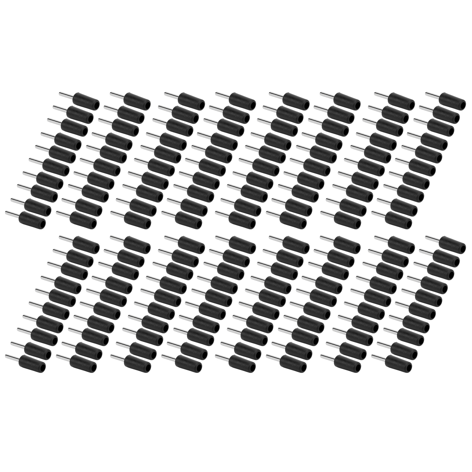 100 Stück Bananenstecker, Männlich, Vernickelt, Messingstift, Gerade, Für Innere Federplatten J.10001, 2 Mm, Schwarz
