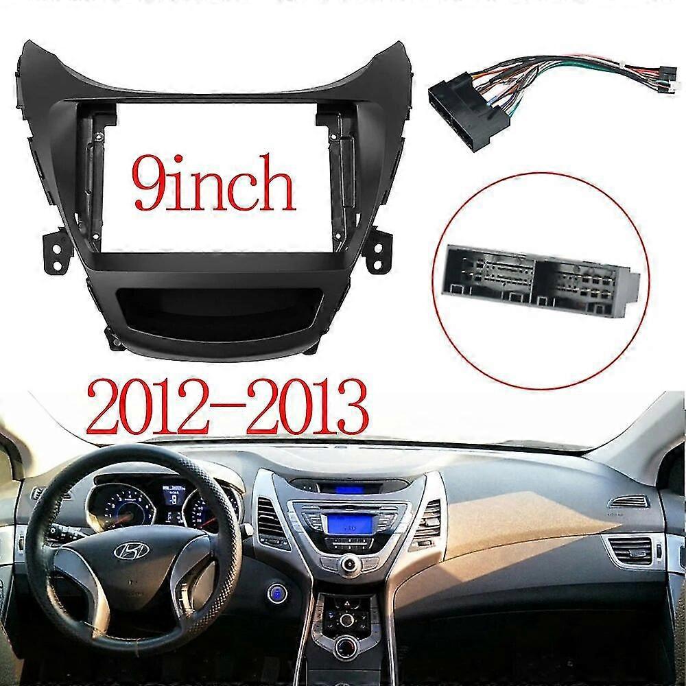 Einbausatz Für 2-din-autoradio (9 Zoll) Mit Dvd-player, Gps Und Mp5-player Aus Abs- Und Pc-kunststoff Für Hyundai Elantra (2012–2015) – Rahmen 2012–2013