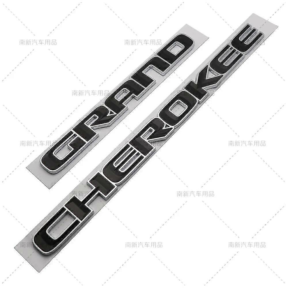 3d-abs-auto-heckklappen-kotflügel-emblem-aufkleber Für Jeep Grand Cherokee Wk Wk2 Zj Wj Buchstaben-namensschild-zubehör – Silber/schwarz