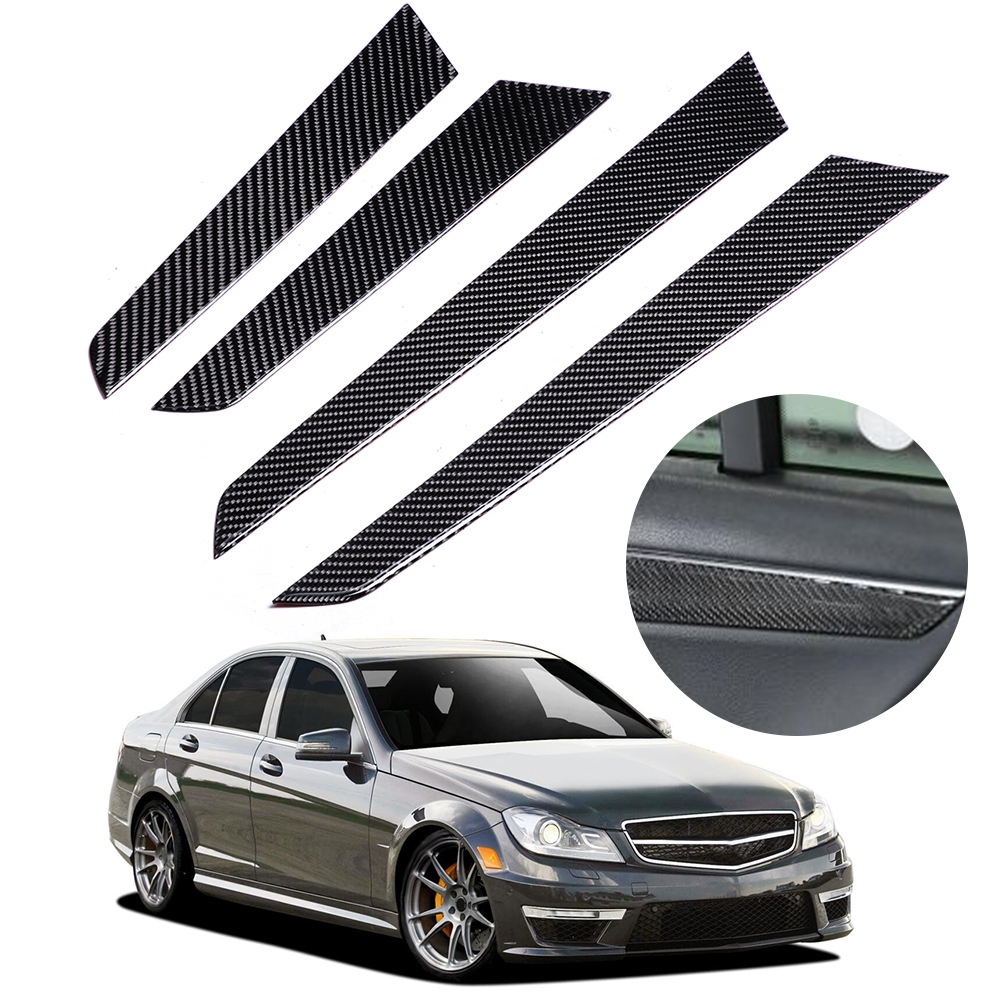 4-teiliges Türverkleidungsset Aus Echtcarbon, Passend Für Mercedes C-klasse W204 (baujahre 2007–2013)