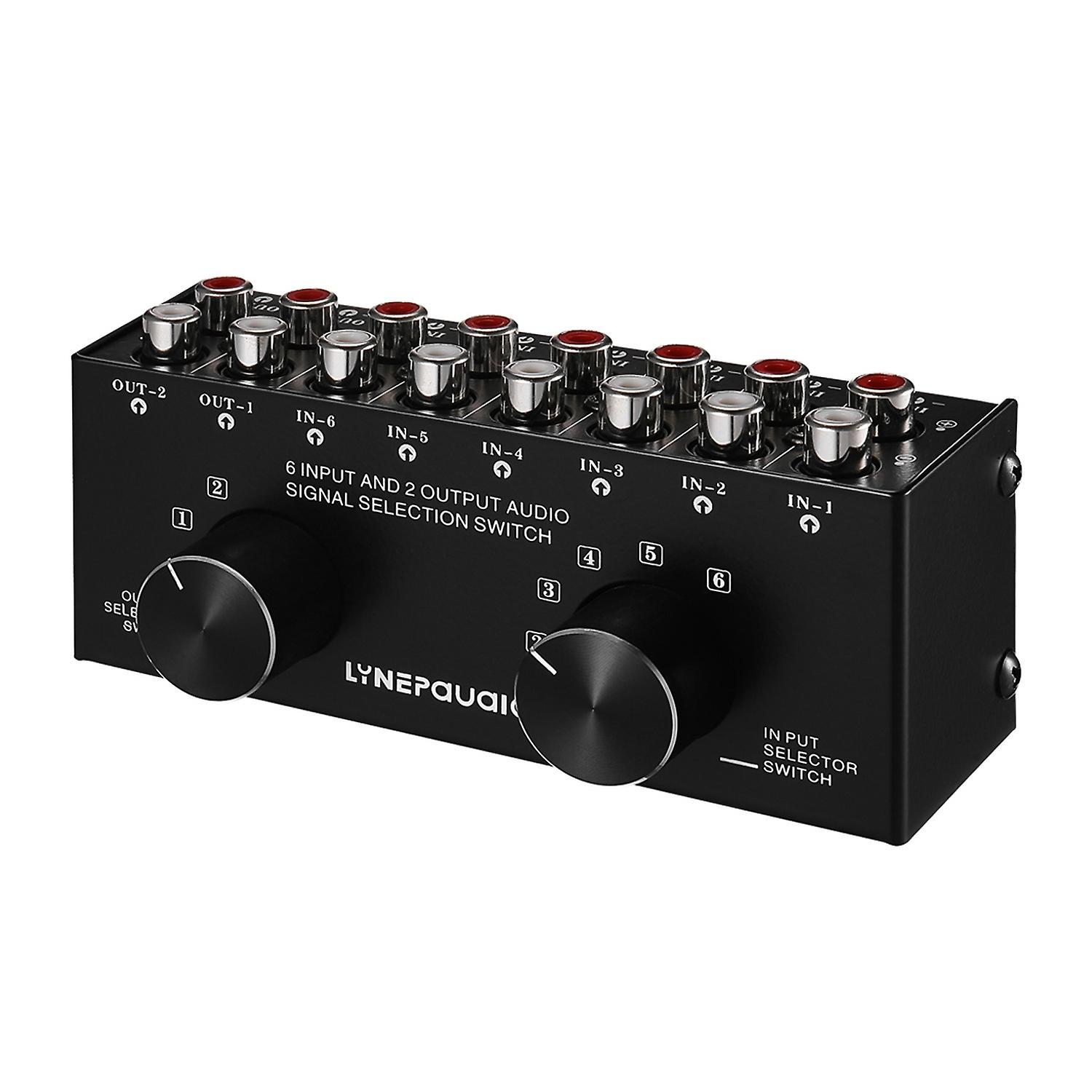 Lynepauaio 6-in-2-out Audio-umschalter, Zweiwege-audiosignal-splitter-verteiler Mit 3,5-zoll-anschluss
