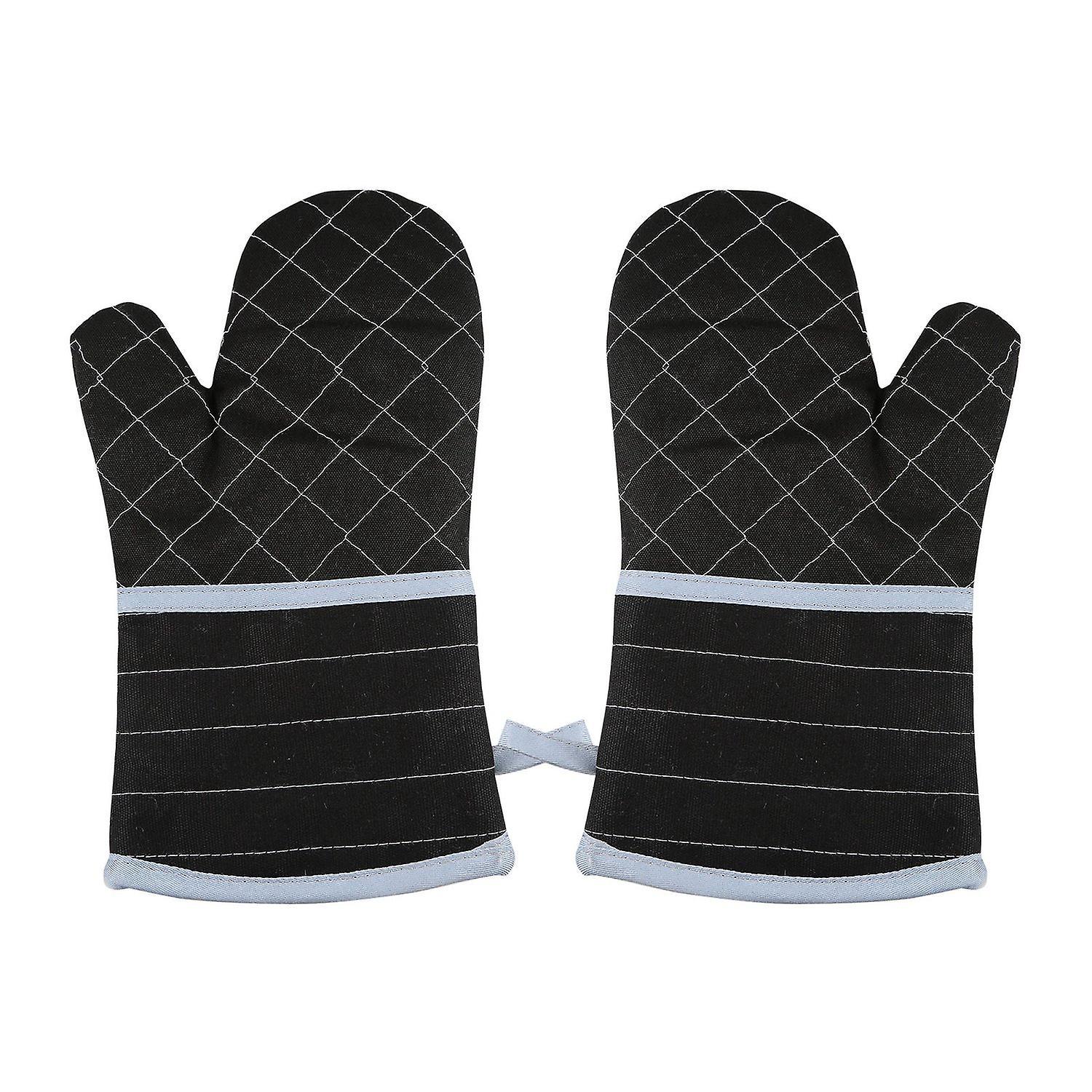1 Paar Extra Lange Ofenhandschuhe, Hitzebeständig Bis 260 °c/500 °f, Dickes Frotteefutter, Gitter
