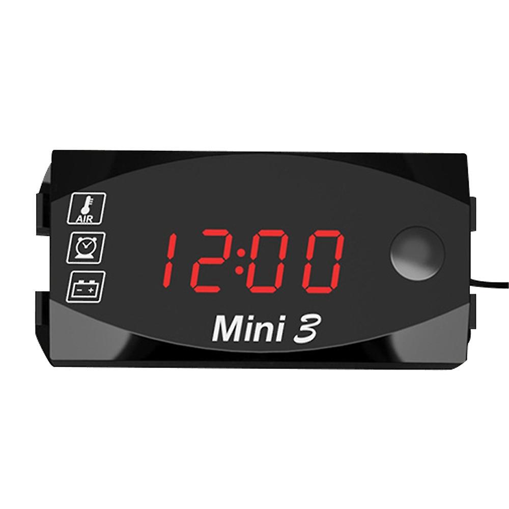 3-in-1 Digitaluhr + Thermometer + Voltmeter Dc 6v-30v, Ip67 Wasserdicht Für Motorräder
