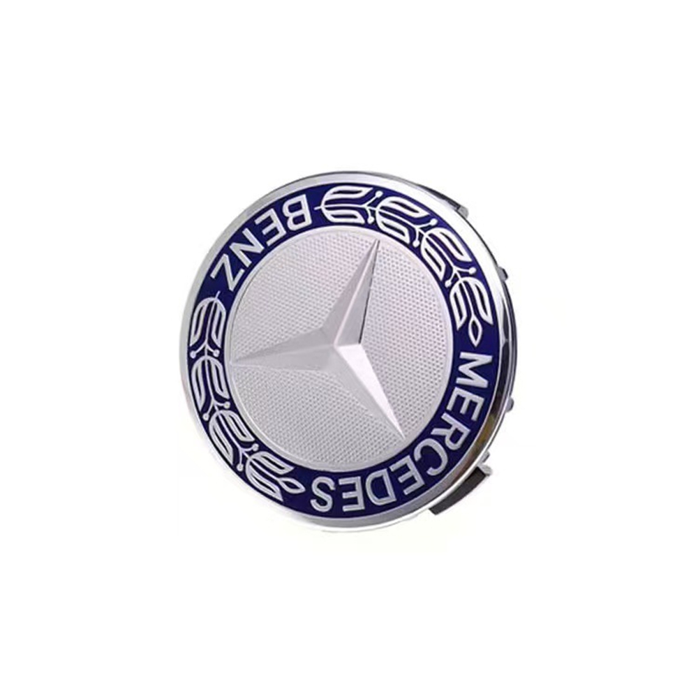 Satz Mit 4 Radnabenkappen (75 Mm) Für Mercedes Ce Glk Glc Cls Ml Abr, Tiefes Felgen-emblem, 4 Stück In Marineblau, Gold, Silber Und Schwarz