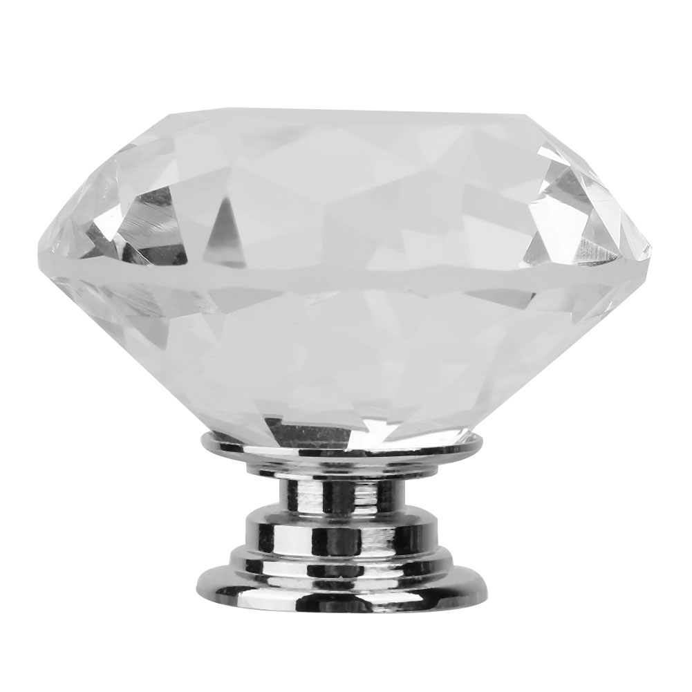 1 Stück Schubladengriff Aus Kristallglas In Diamantform (701 A-40 Transparent)