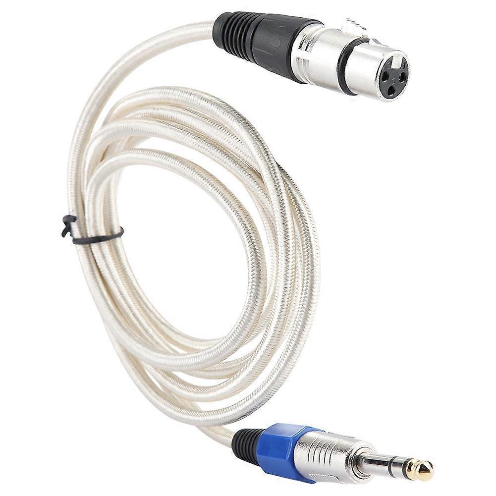 6,35 Mm Abgeschirmtes, Modifiziertes Auto-audio-verbindungskabel, 1,8 M (silberweiß)