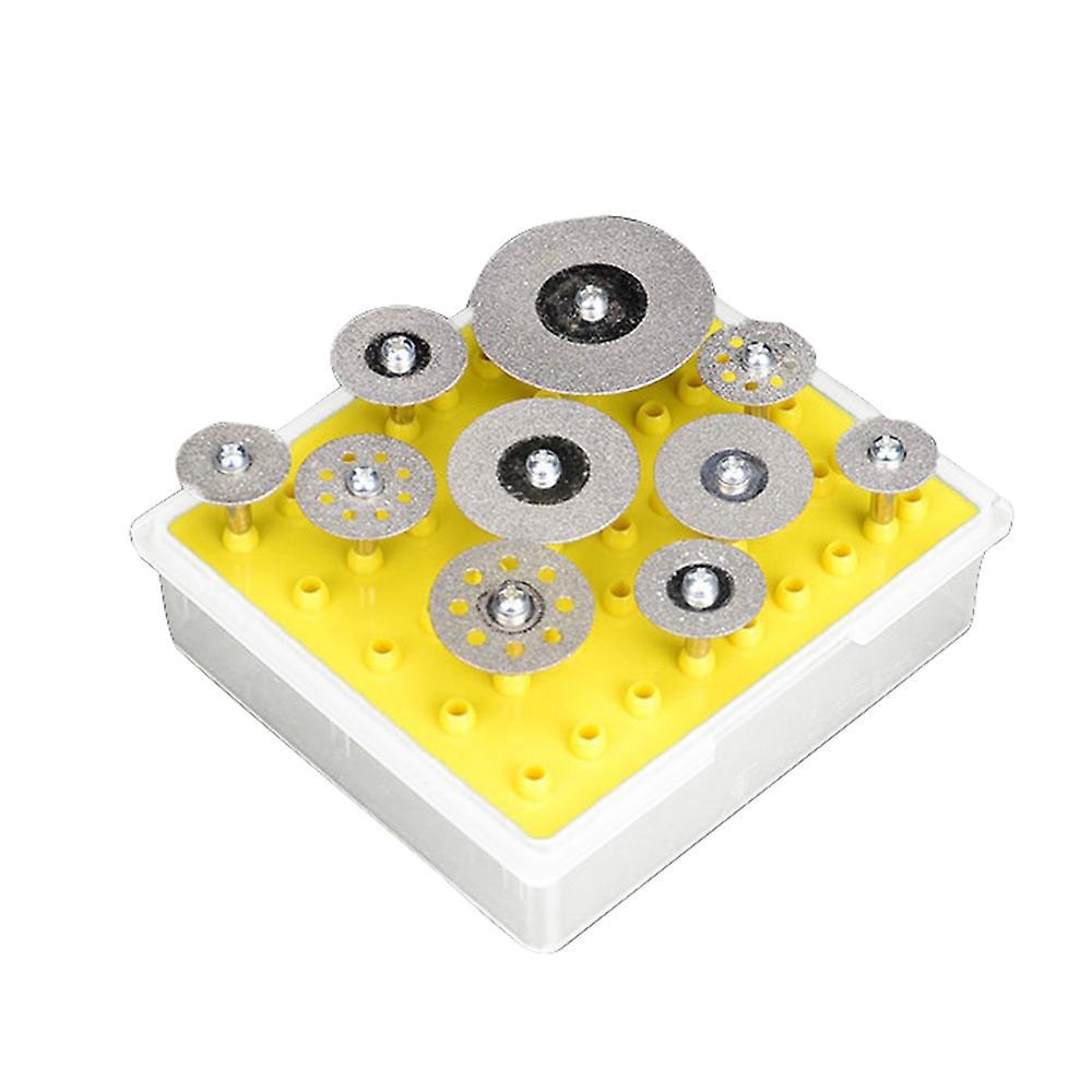 Set Mit 10 Diamanttrennscheiben Und 3-mm-dorn