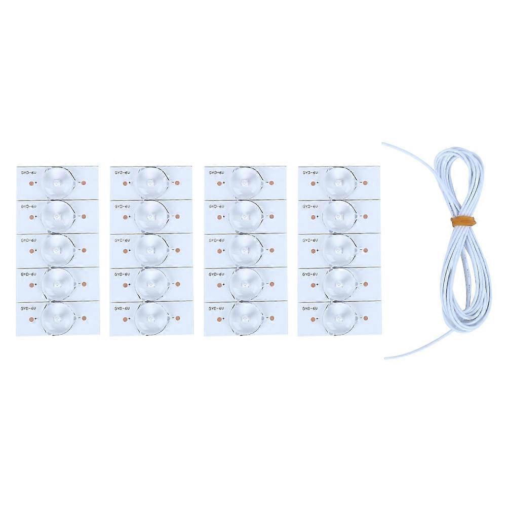 20 Stück Smd-lichtperlen-glasfaserplatten-optiklinsenfilter Mit 6-v-leitung Für Tv-reparaturen (20 Stück)