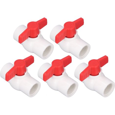5 Stück Kugelhahn Mit Flachem T-griff, Pvc, Wasserzufuhr-kugelhahnschalter Für Schwimmbäder, 32 Mm/1,3 Zoll