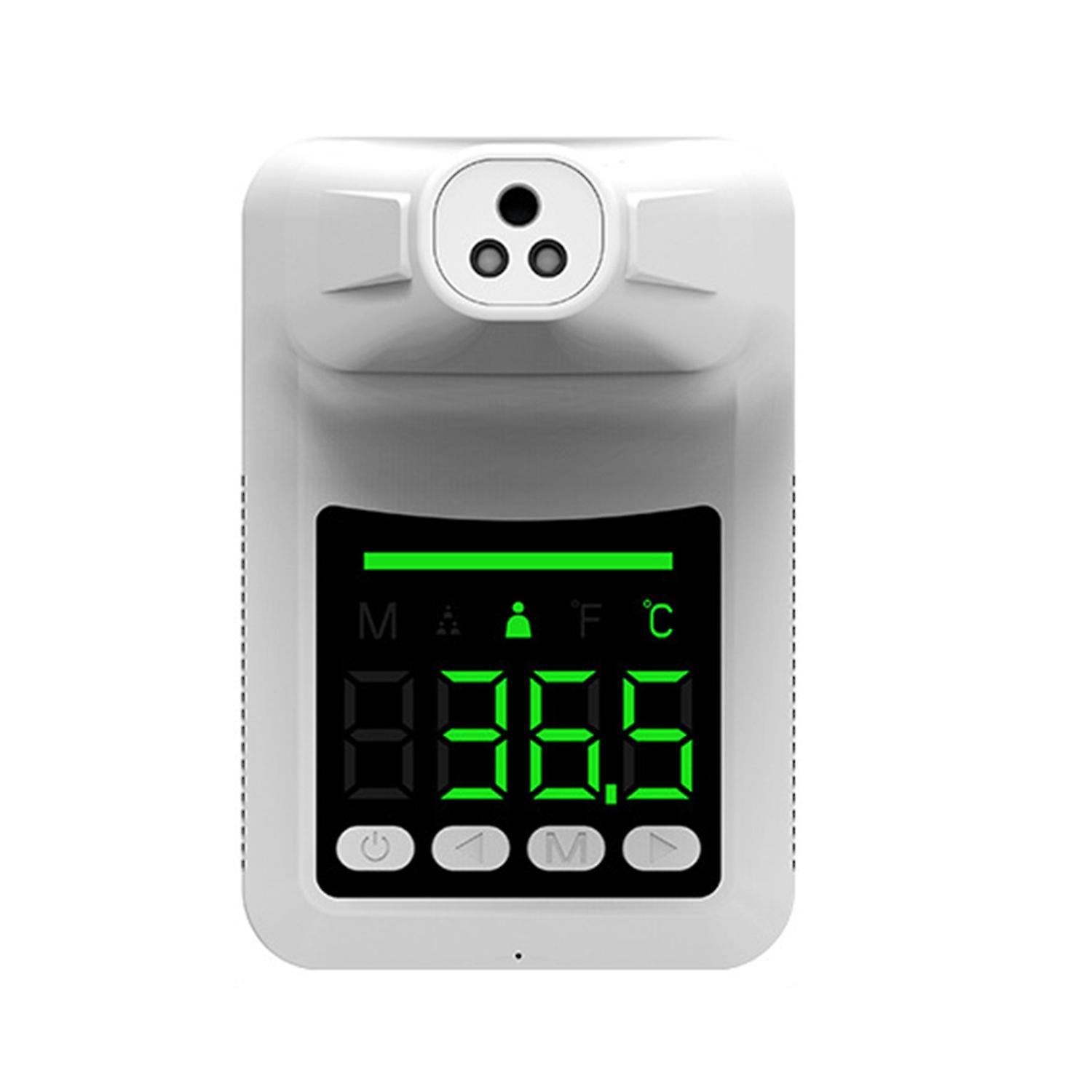 Wandmontiertes, Berührungsloses, Digitales Infrarot-stirnthermometer Mit °c/°f-umschaltung Und 6 Sprachen