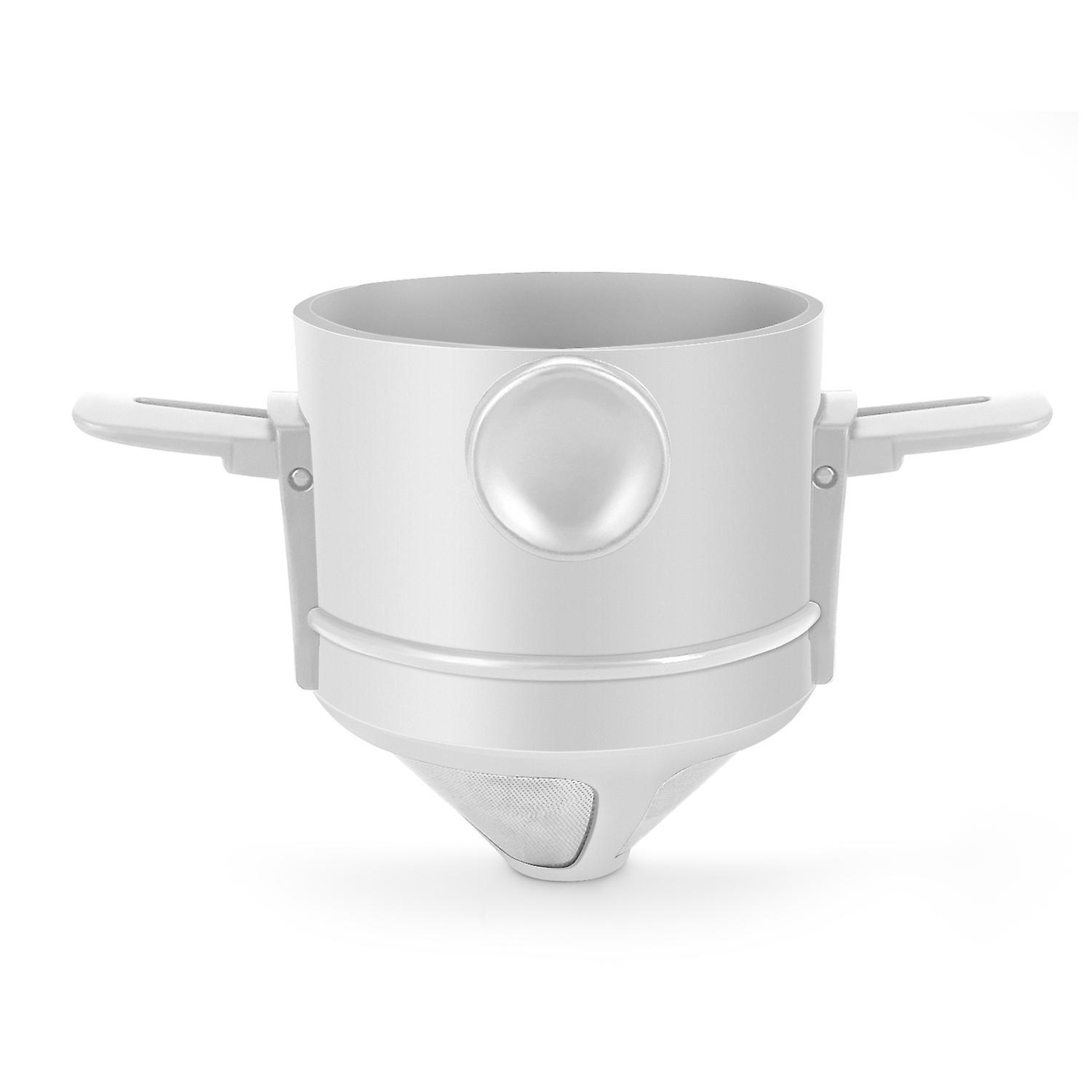 Tragbarer, Zusammenklappbarer Filter Für Handgebrühten Kaffee Und Tee, Mit Edelstahlständer – Weiß