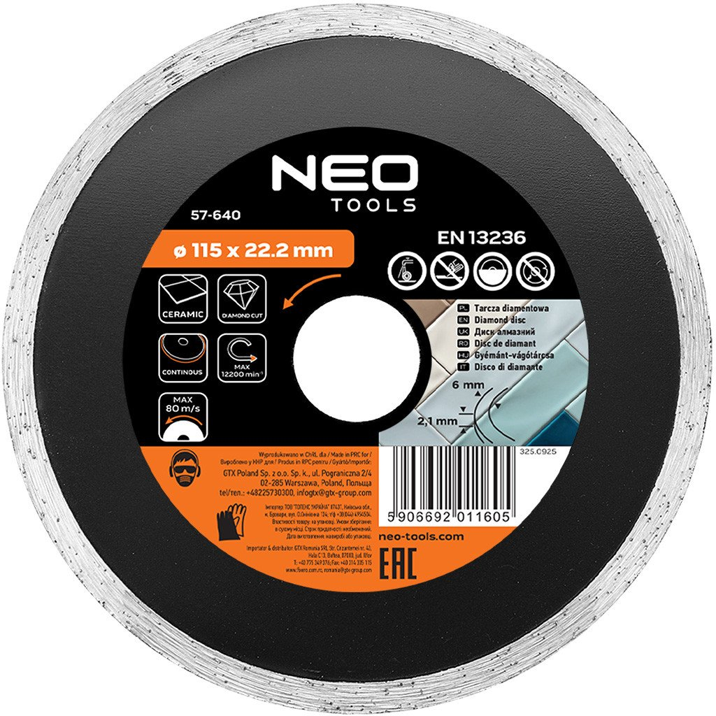 Diamantscheibe Neo Diamond Cutting Disc 115 Mm 6 Mm Segment