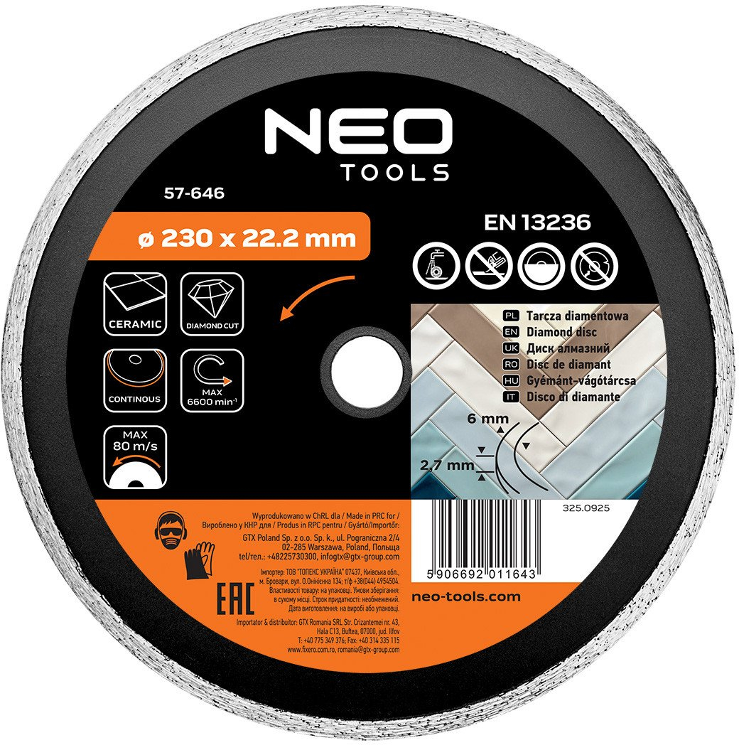 Diamantscheibe Neo Tools Diamond Cutting Disc 230 Mm 2 7 Mm