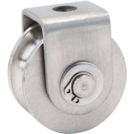 Pair Einzelrolle Für Edelstahlseil, Heberolle, Kletterrolle, Lastrolle, 30 Kg Tragkraft – 1 Stück Silber
