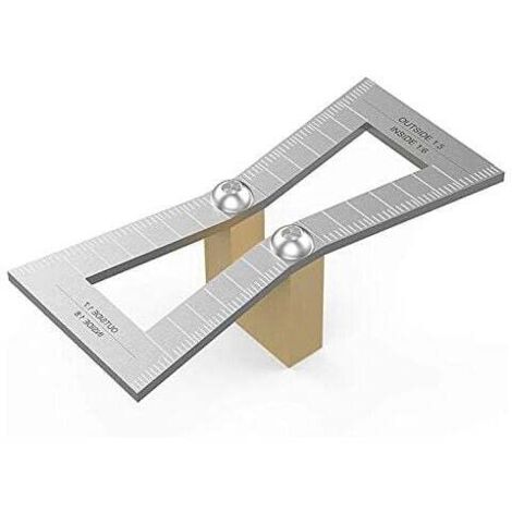 Pair Schwalbenschwanzmarkierung, Handgeschnitztes Holzlehren-werkzeug Mit Skala, Schwalbenschwanzmustergröße 1:5–1:6 Und 1:7–1:8 Für Die Holzbearbeitung, Silber