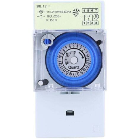 Pair Mechanischer Timer (181 Stunden), 24-stunden-quarztimer, Moduluhr, Relais-schalter, 110–230 V Ac, 16 A