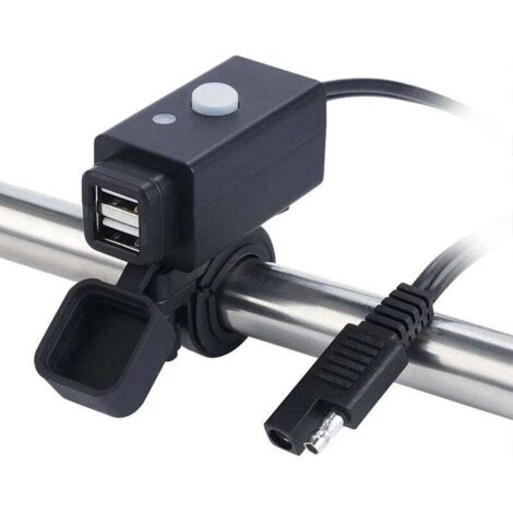 Pair Wasserdichter Motorrad-usb-ladeadapter Mit Schalter, 5v Dual-ports, Ladegerät Für Elektrowerkzeuge, Netzschalter, Wasserdichte Intelligente Ladeanschlüsse Für Iphone, Samsung, Gps Usw.