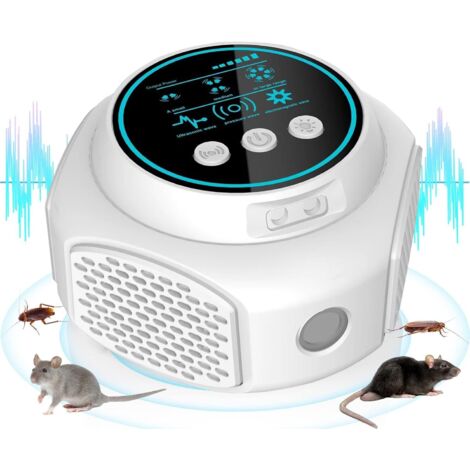 Pair Maus Vertreiber Ultraschall, Marder Schreck - Elektronischer Nagetier Vertreiber Für Innenbereich Wie Haus, Wohnung, Keller, Restaurant, Garage - Lästige Mäuse Und Ratten Bekämpfen (weiß)