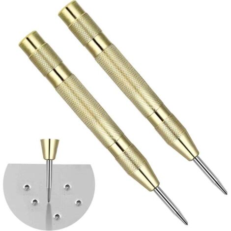 Pair Set Aus 2 Robusten Automatischen Körnern Mit Einhändig Einstellbarer Federkraft, Federspannungszentrum Für Maschinisten Und Schreiner (gold)