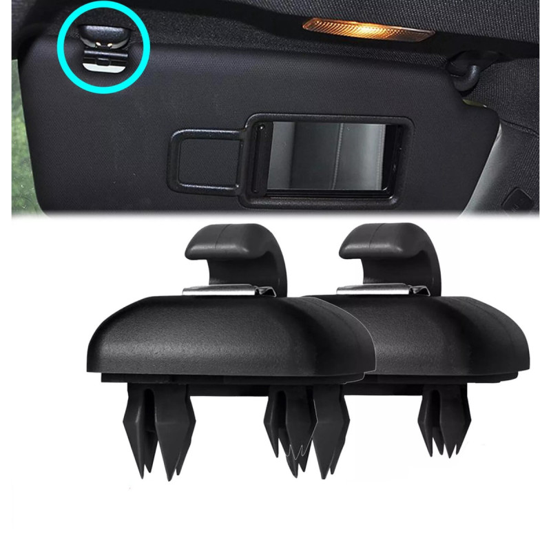 2er-set Clip‑halter Für Sonnenschutz, Passend Für Vw, Audi Und Skoda, Schwarz