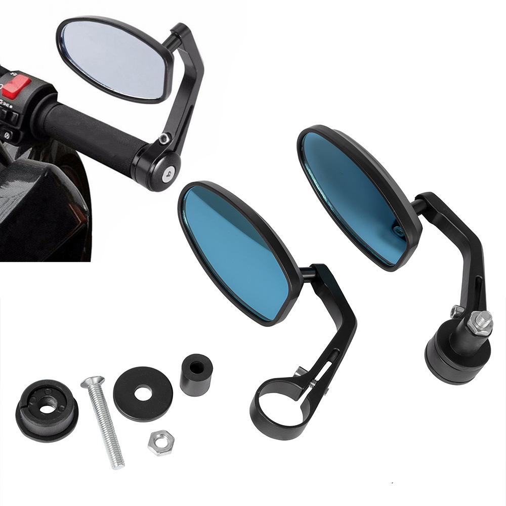 Diamantförmiger Lenkerspiegel Für Yamaha- Und Bmw-motorräder, 7/8 Zoll (22 Mm) Durchmesser, 360° Schwenkbar Und Klappbar.