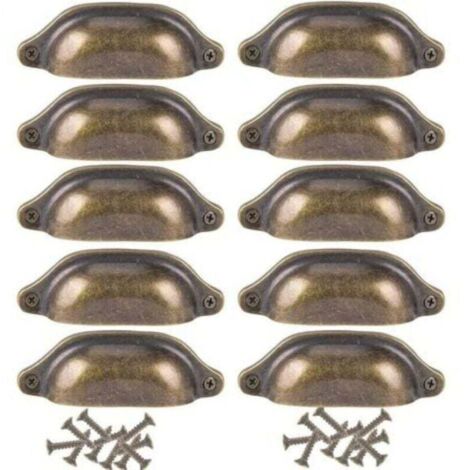 Pair 10 Stück Retro-muschelgriffe, Vintage-möbelgriffe Für Schränke, Kleiderschränke, Kommoden, Schubladen
