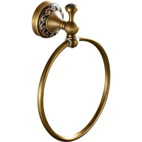 Pair Runder Handtuchring Im Retro-design, Wandhalterung Mit Unsichtbarer Befestigung, Aus Hochwertigem Messing Mit Formschönem Sockel, Accessoire Für Bad, Wc Und Küche