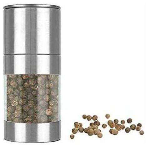 Pair Manuelle Pfeffermühle, Salz- Und Pfeffermühle, Gewürzmühle Aus Edelstahl, Mahlgrad Einstellbar (silber, 1 Stück) - Fei Yu
