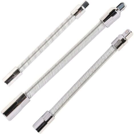 Pair Set Mit 3 Flexiblen Edelstahlverlängerungen, Silberfarben, 1/4", 3/8"", 1/2"".