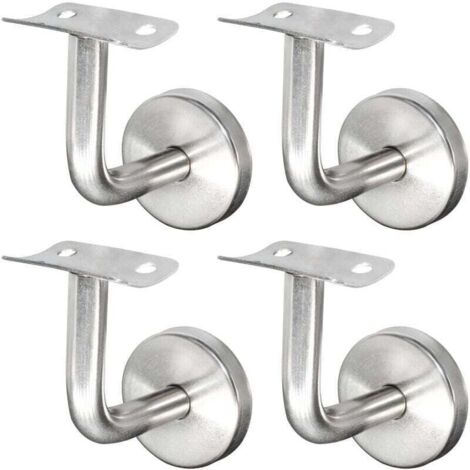 Pair Handlaufhalterungen Zur Wandmontage, Treppengeländerhalterungen Aus Edelstahl, Wandbefestigungen, Handlaufhalterungen Für Treppengeländer, Silberne Geländer-wandhalterung, 4 Stück