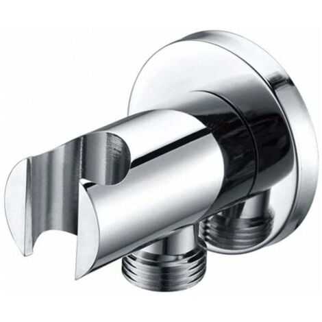 Pair Handbrausehalterung, Wandwinkel Mit Brausehalterung, Runde Brausekopfhalterung, Universeller Brausewinkel Mit Brausehalterung/anschluss (silber)