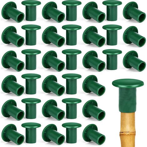 Pair 48 Schutzkappen Aus Gummi Für Gartenstäbe, Pflanzenstützen Und Bambusstäbe, Grün, 33 Cm