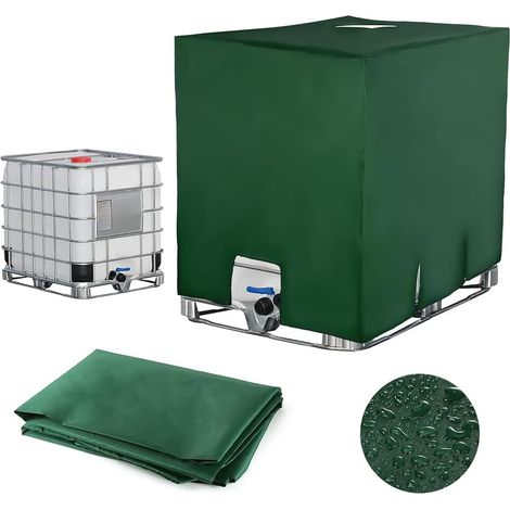 Pair 1000l Ibc Tankabdeckung, Wassertankabdeckung, Tankschutzhülle, Staubdichte Tankabdeckung, Grün - 120 X 100 X 116 Cm
