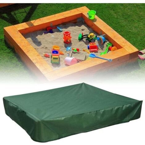 Pair Sandkastenabdeckung 120 X 120 Cm, Wasserdicht, Uv-schutz 70 %, Passend Für Oxford-sandkästen, Mit Kordelzug, Grün