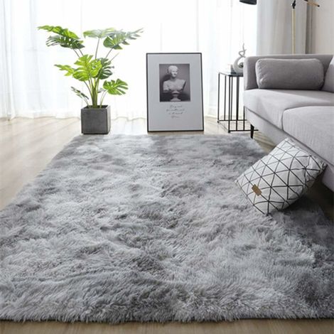 Pair Wohnzimmerteppiche, Schlafzimmerteppiche Für Teenager-mädchen, Zottelig, Modernes Design, Langer Flor, Weich, Rutschfest, Großer Teppich Für Kinderzimmer (hellgrau, 120 X 200 Cm)