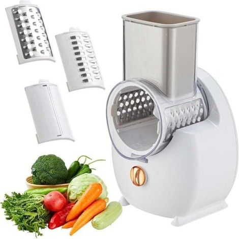 Pair Elektrische Käsereibe, Elektrischer Salatschneider, Multifunktionsreibe, Obstschneider, Professioneller Automatischer Zerkleinerer Mit Mehreren Konischen Klingen Für Obst Und Gemüse, Edelstahl, W