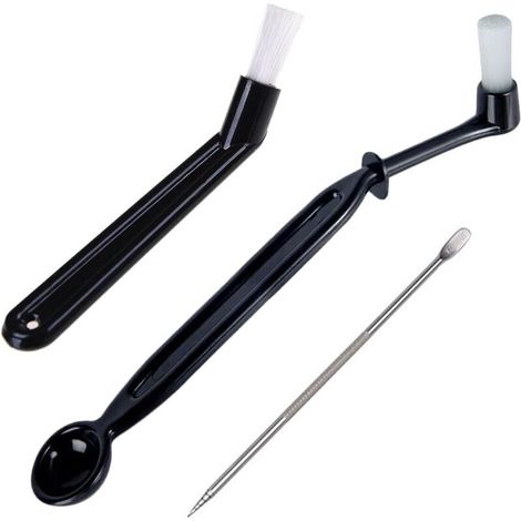 Pair Set Mit 3 Zubehörteilen Für Espressomaschinen – Schwarze Reinigungsbürsten Und Kaffeedekorationsbürste