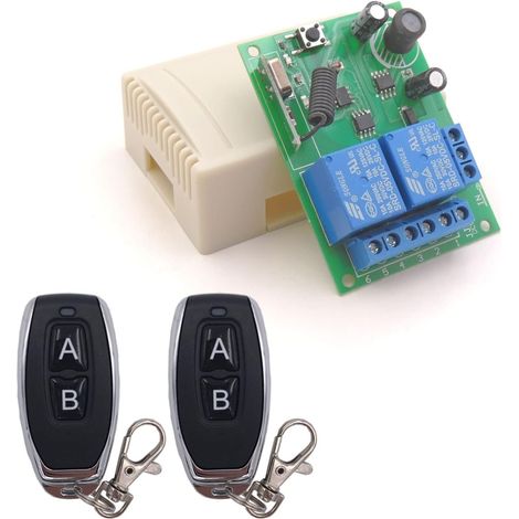 Pair Dc 12 V 24 V 30 V Kabelloser 433 Mhz Rf 10 A Relaisempfänger-fernbedienungsschalter Mit 2 Sendern Für Motor, Licht, Tortür, Diy-controller-inhhub