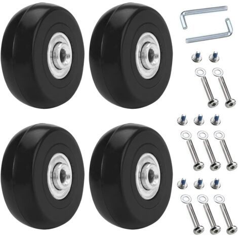 Pair 4-teiliges Universal-kofferrad, 50 X 18 Mm, Gepäck-ersatzräder, Koffer-ersatzrollen, Gepäck-kofferräder, Gummi-metall-koffer-kit Für Koffer, Handwagen, Kinderwagen-inhhub