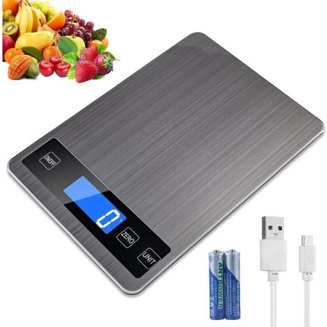 Pair Küchenwaage, 5 Kg/1 G Präzisionswaage, Elektronische Küchenwaage, Edelstahl, Empfindlicher Touchscreen, Hintergrundbeleuchtetes Lcd-display, Automatische Abschaltung, Tara-funktion, Mit Batterie